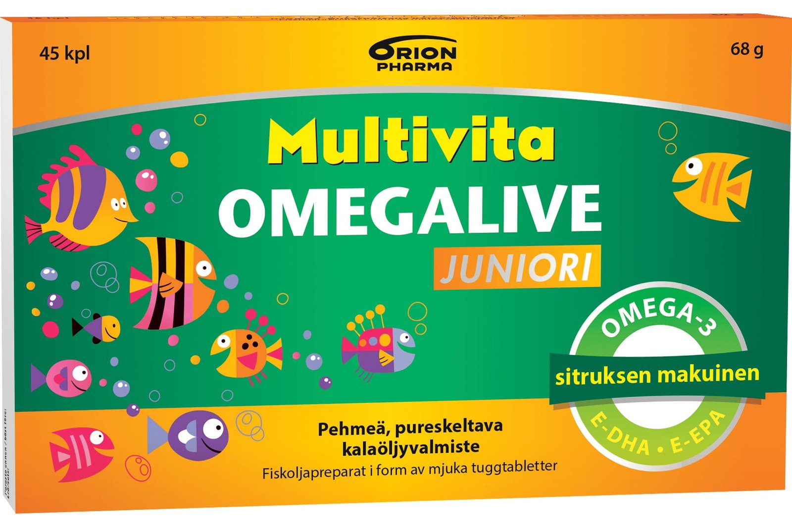 Multivita Omegalive juniori 45 geelitabl