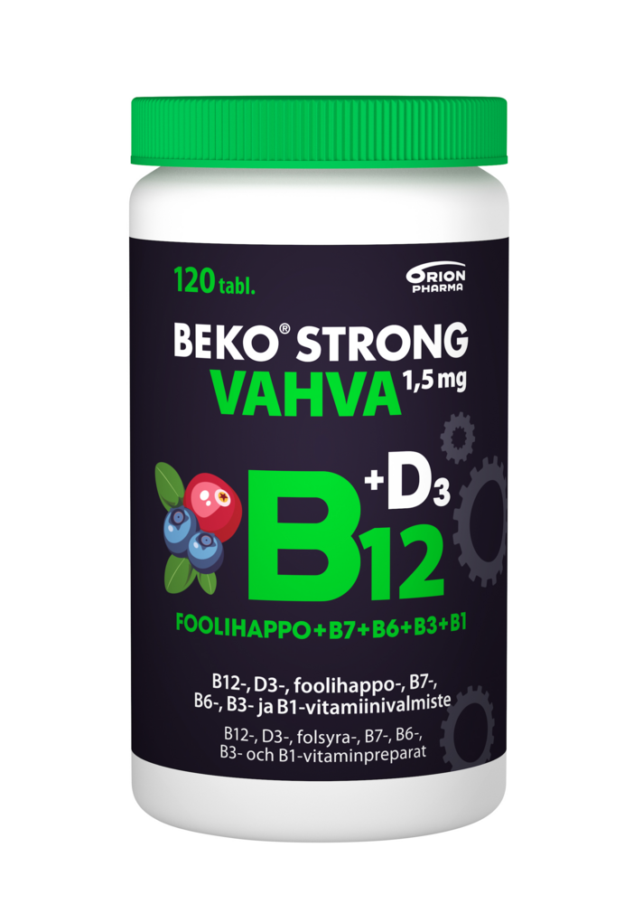 Beko Strong B12 VAHVA 1,5 mg 120 purutabl mustikka-karpalo