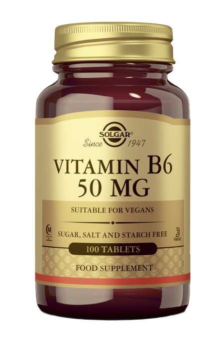 Solgar B6-vitamiini 50 mg, 100 tabl.