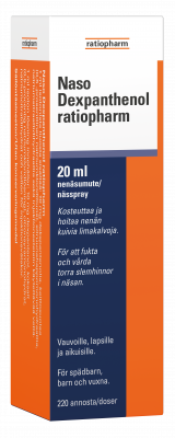 Naso Dexpanthenol Ratiopharm 20 ml nenäsumute