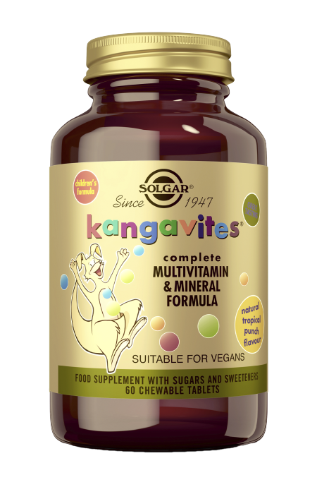 Solgar Kangavites® Tropical Punch (lapsille, hedelmänmakuinen), 60 tabl.