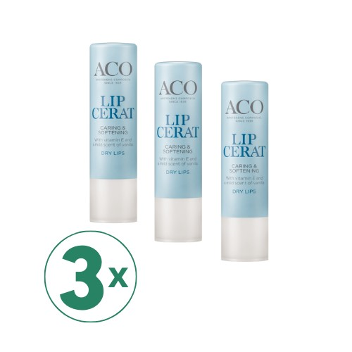 Aco Face Lip Cerat huulivoide 3 kpl säästöpakkaus