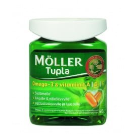 Möller Tupla Omega-3 + A,D,E 100 kpl