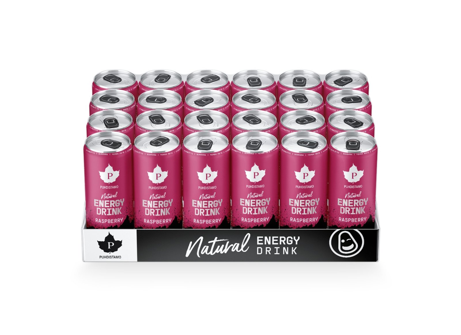 Puhdistamo Natural Energy Drink Strong Raspberry 24x330ml