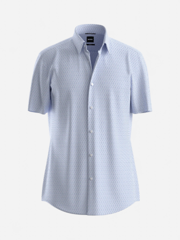 Hugo Boss miesten kauluspaidat lyhythihaiset P-ROAN-K-SH-F-262, sininen kuosi