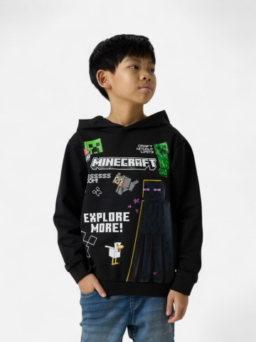 Name It lasten Minecraft-teemainen huppari, musta