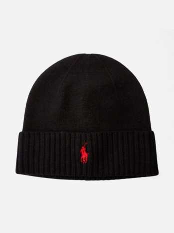 Polo Ralph Lauren Miesten Pipo, SIGNATURE PONY WOOL BEANIE Musta