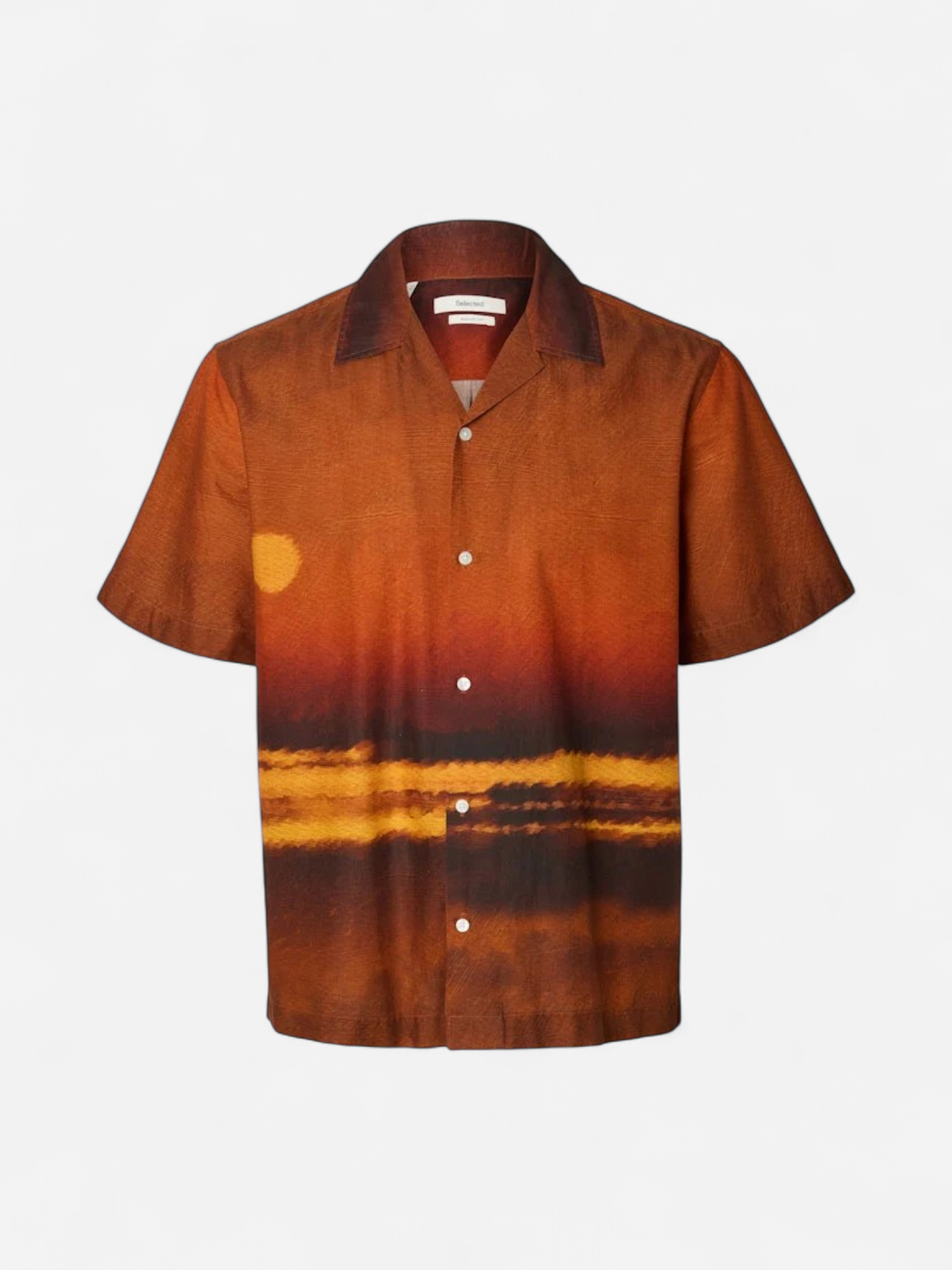 Selected miesten lyhythihainen kauluspaita Relaxed Fit Long Sleeved Shirt, Cherry Mahogany