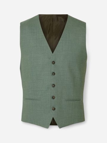 Selected miesten pukuliivi Slim Oasis Vest, Light Green Melange