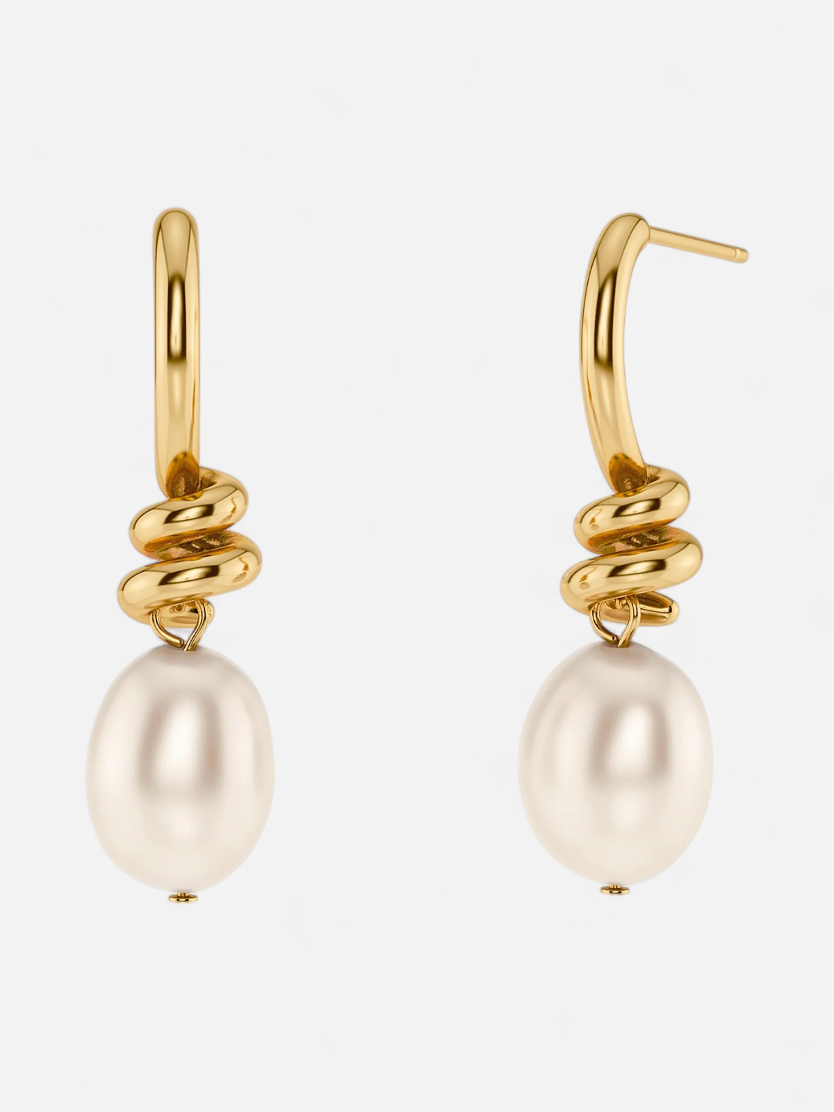 Edblad naisten korvakorut Swivel Earrings Pearl S, Gold pleated