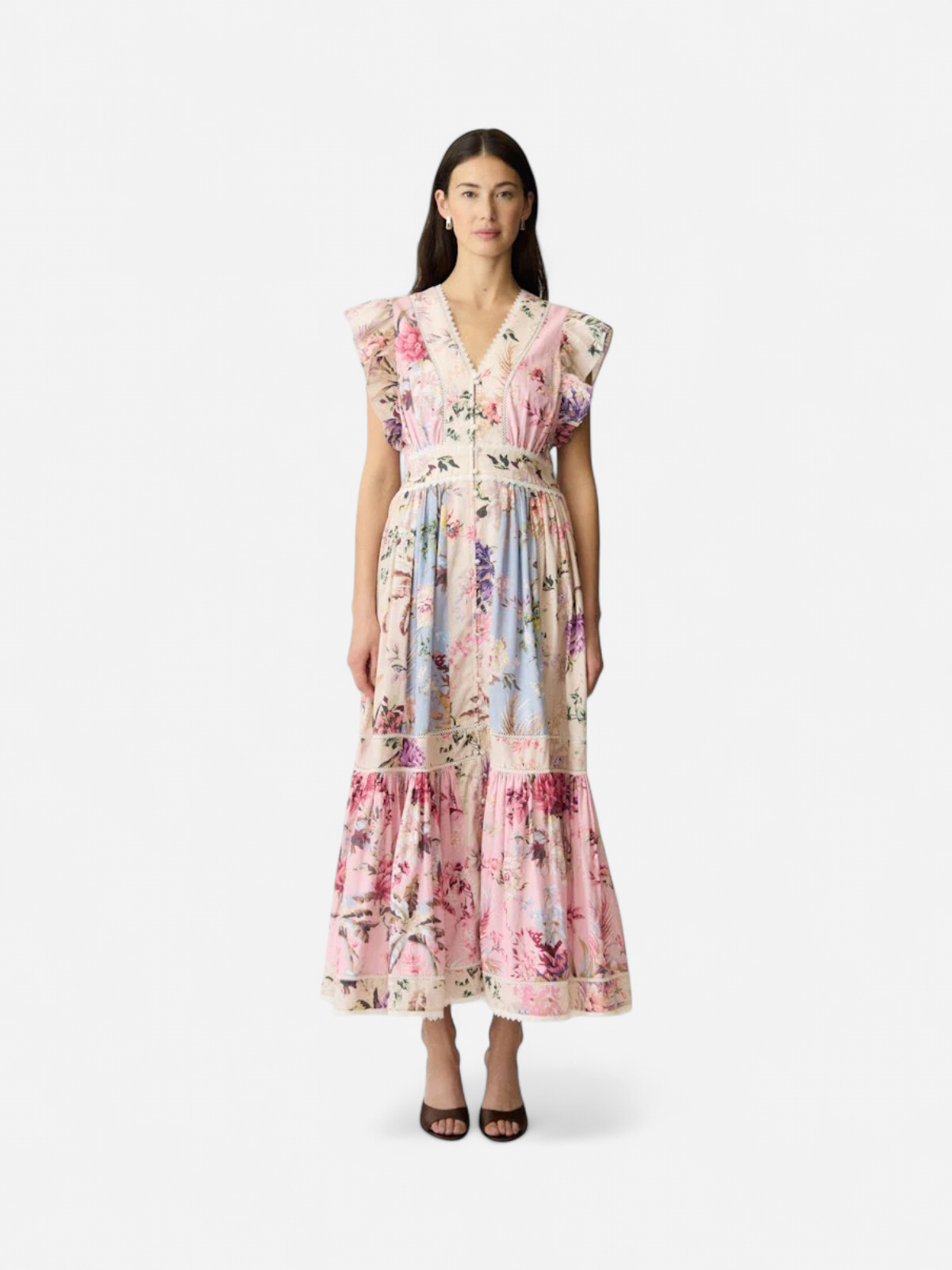 Y.A.S mekko YasMessa Cs Long Dress, Pristine W. Ballerina/Sky
