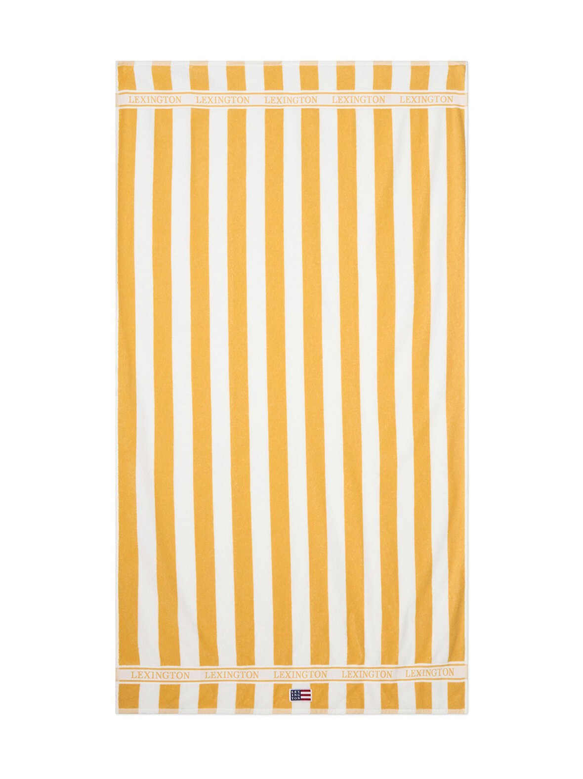 Block striped cotton terry -rantapyyhe
