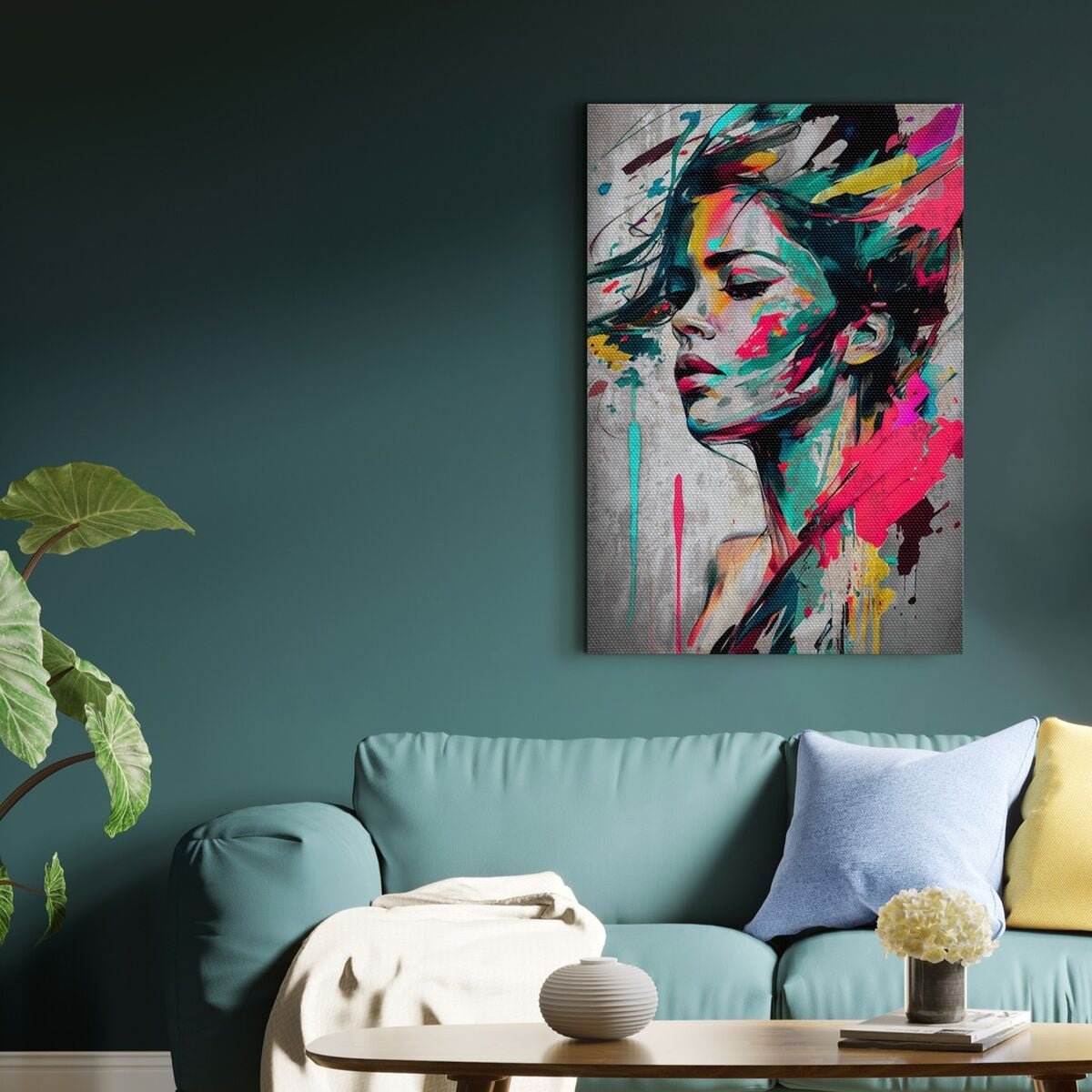 Maalatut kasvot canvas-taulu 70x100 cm