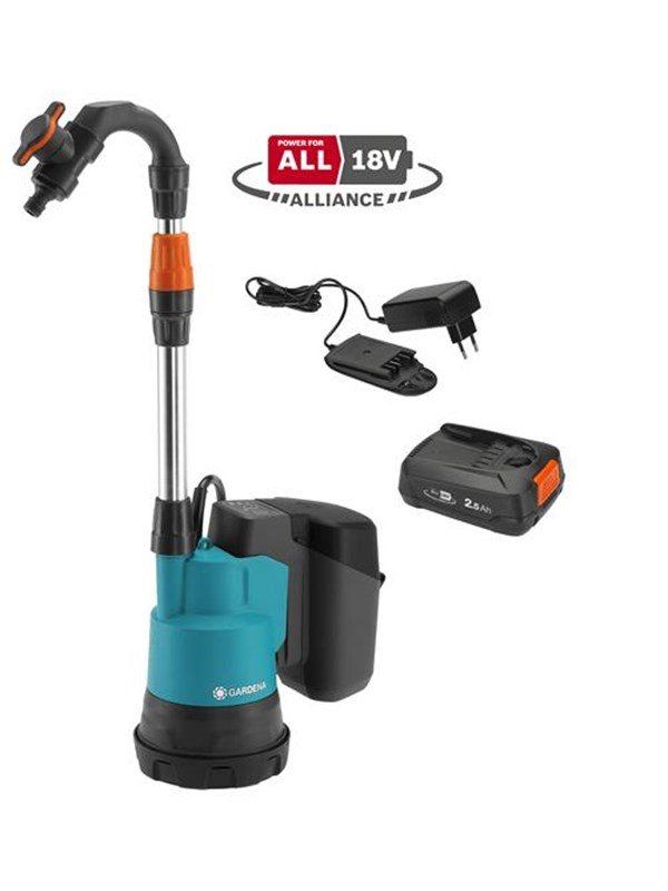Gardena Akkukäyttöinen sadevesipumppu 2000/2 18V P4A sis. akun