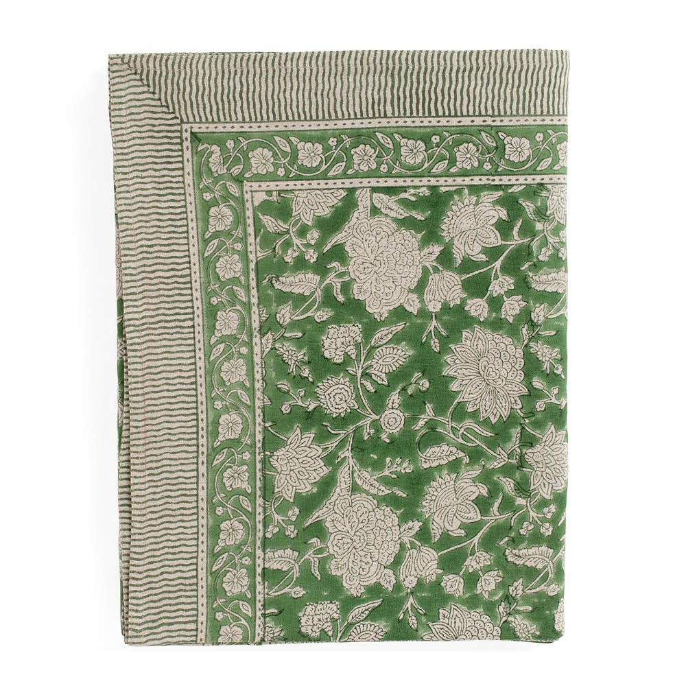 Indian Rose Pellava pöytäliina 145x350 cm Vihreä
