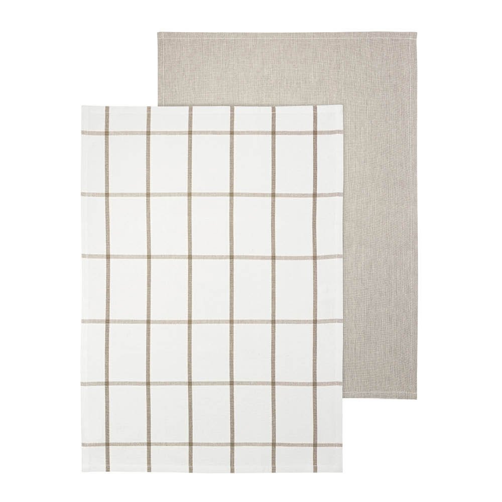 Taulo Keittiöpyyhe 70x50 cm 2 kpl Valkoinen/Beige