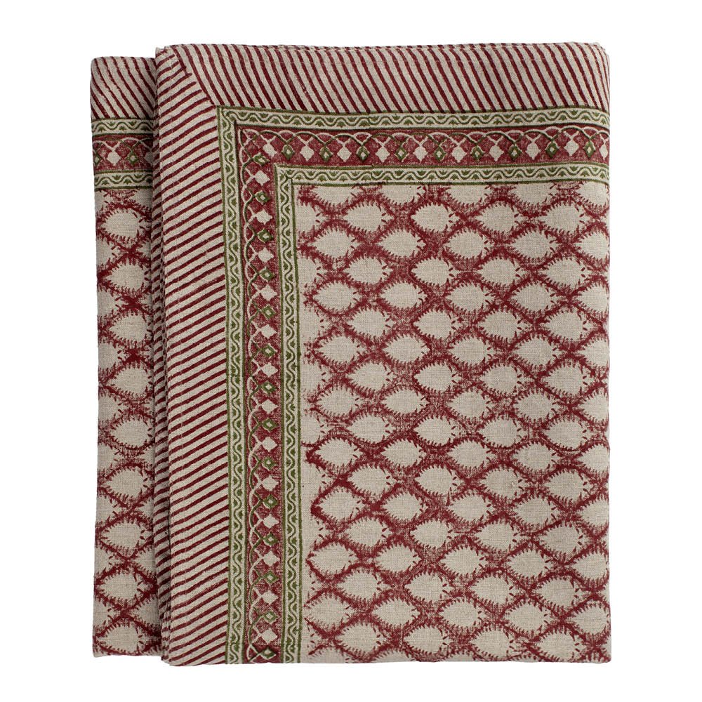 Oriental Pellava pöytäliina 150x350 cm Punainen