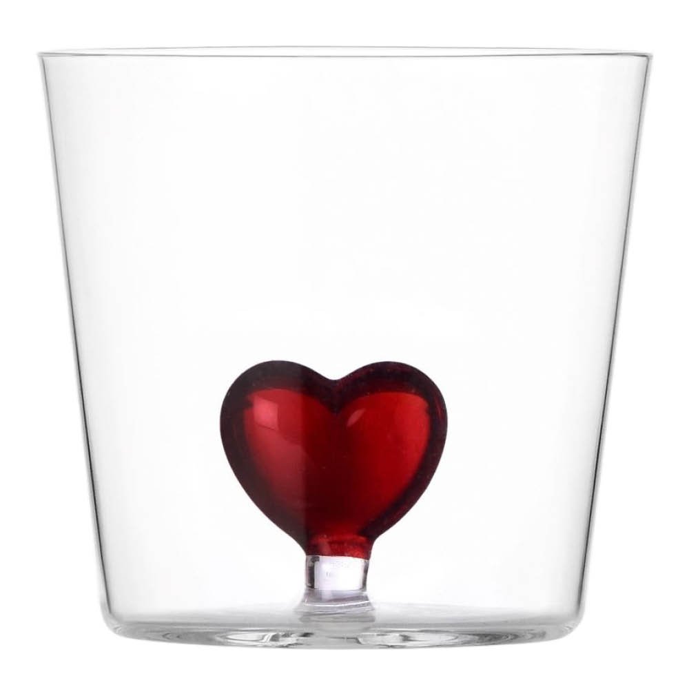 Cuore vesilasi 35 cl sydän punainen
