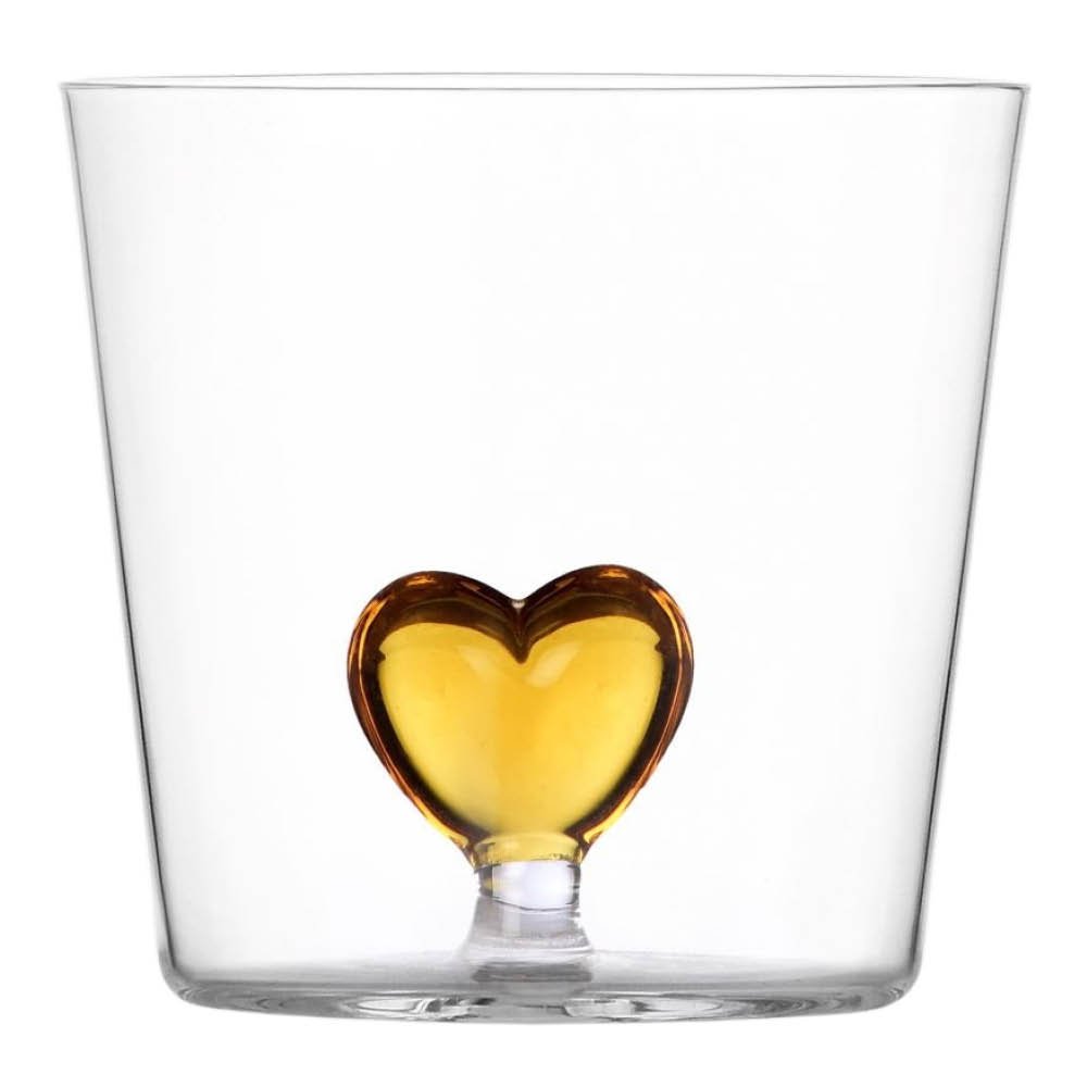 Cuore vesilasi 35 cl sydän keltainen