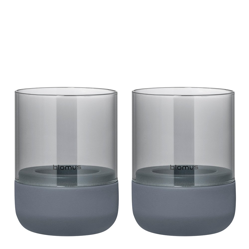 Calma Kynttilälyhty 9,5 cm 2 kpl Steel Gray Smoke