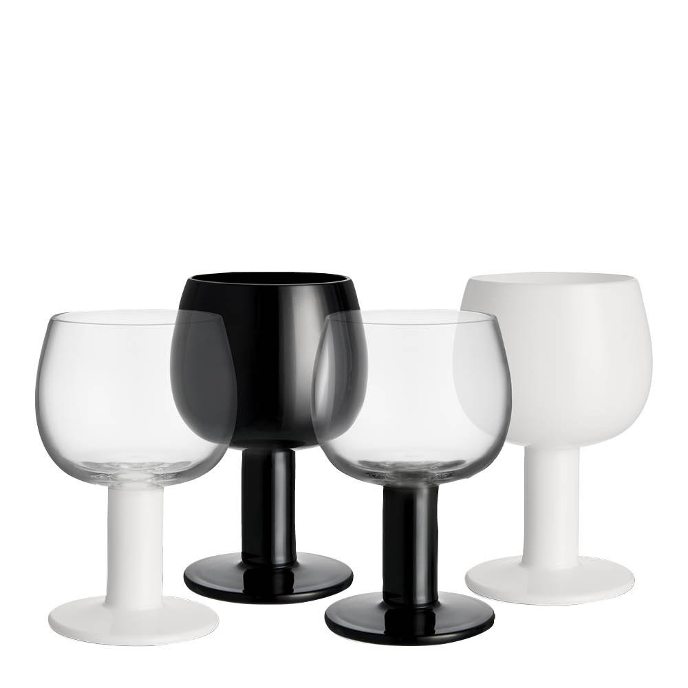 Fars Glas viinilasi 40 cl 4 kpl valkoinen/musta