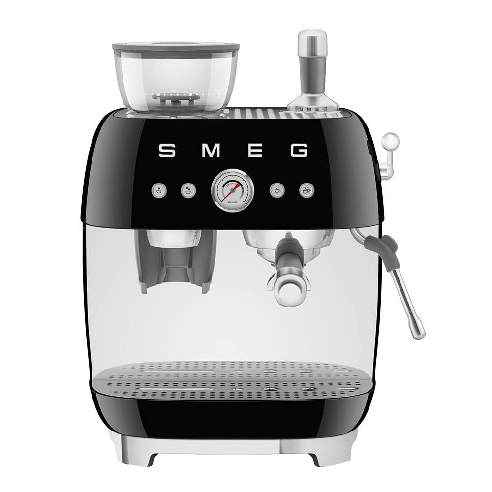 Smeg Manuaalinen Espressokone kahvimyllyllä EGF03 Musta