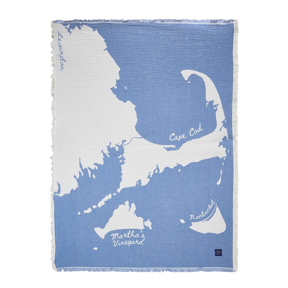 Viltti "Cape Cod" 170x130 cm Sininen/Valkoinen