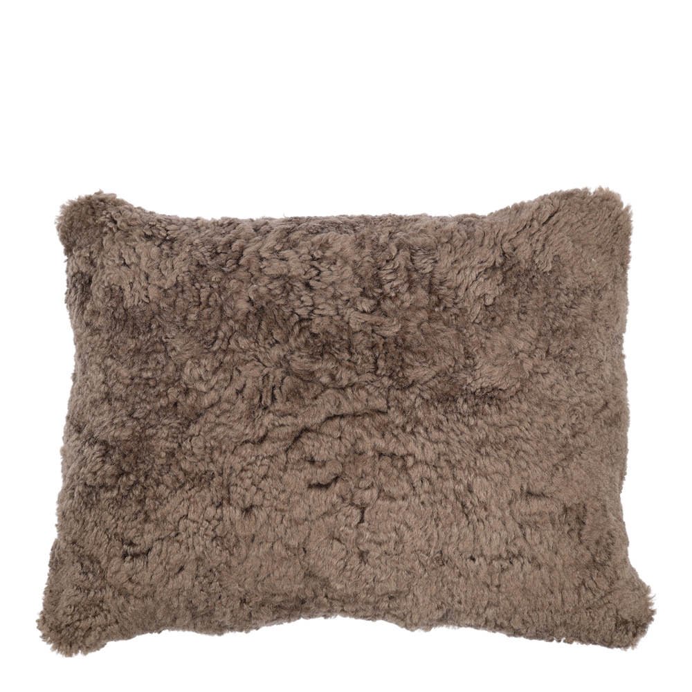 Tyynynpäällinen New Zealand lampa lyhyt villa 35x45 cm suklaa