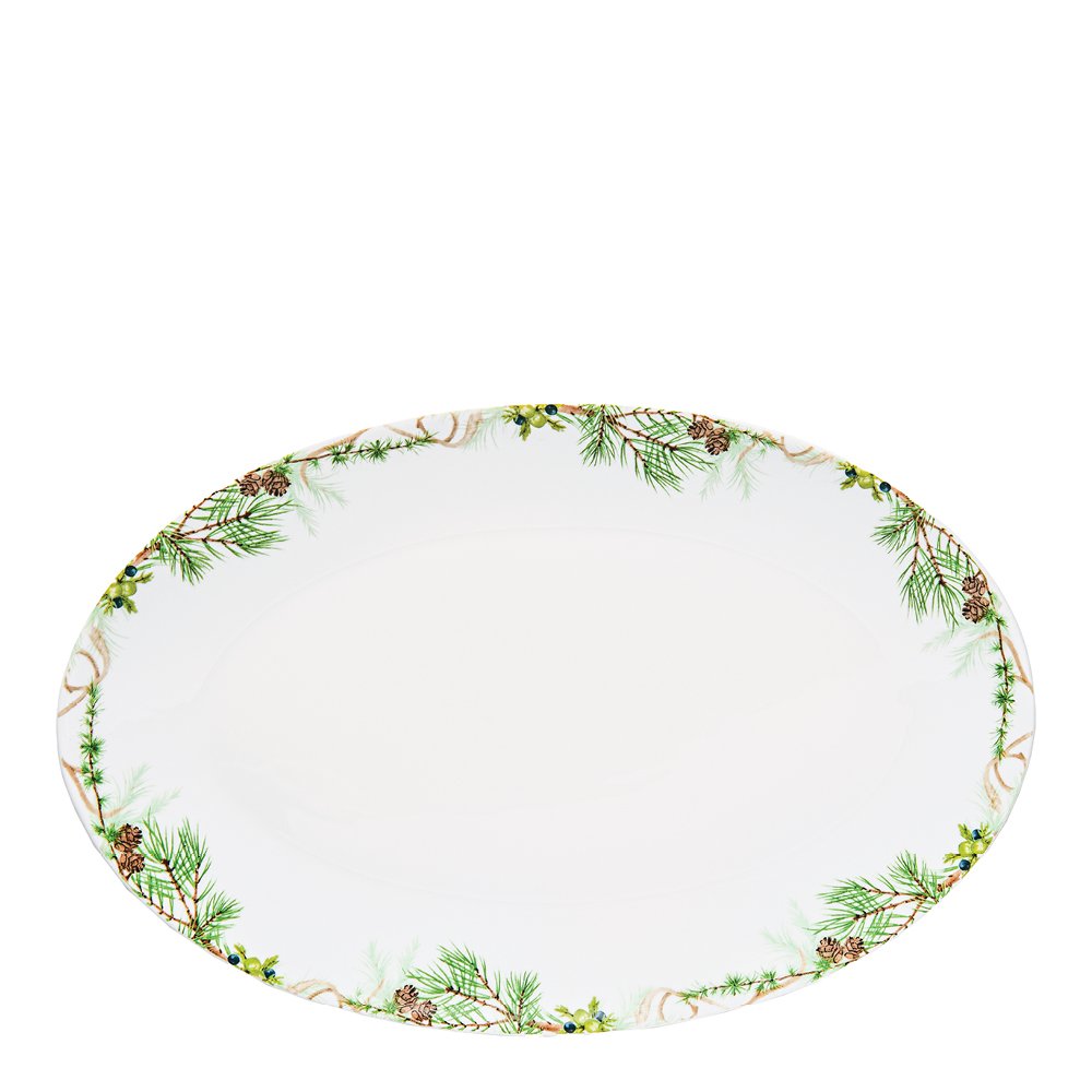 Nostalgi Tarjoiluastia 38x25 cm Valkoinen/Vihreä