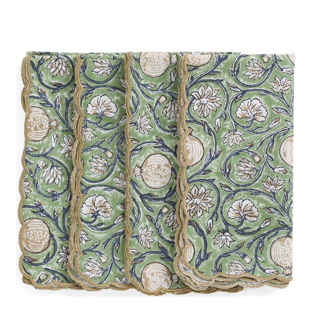 Scallop Tangier Pomegranate Lautasliina 50x50 cm 4 kpl Green