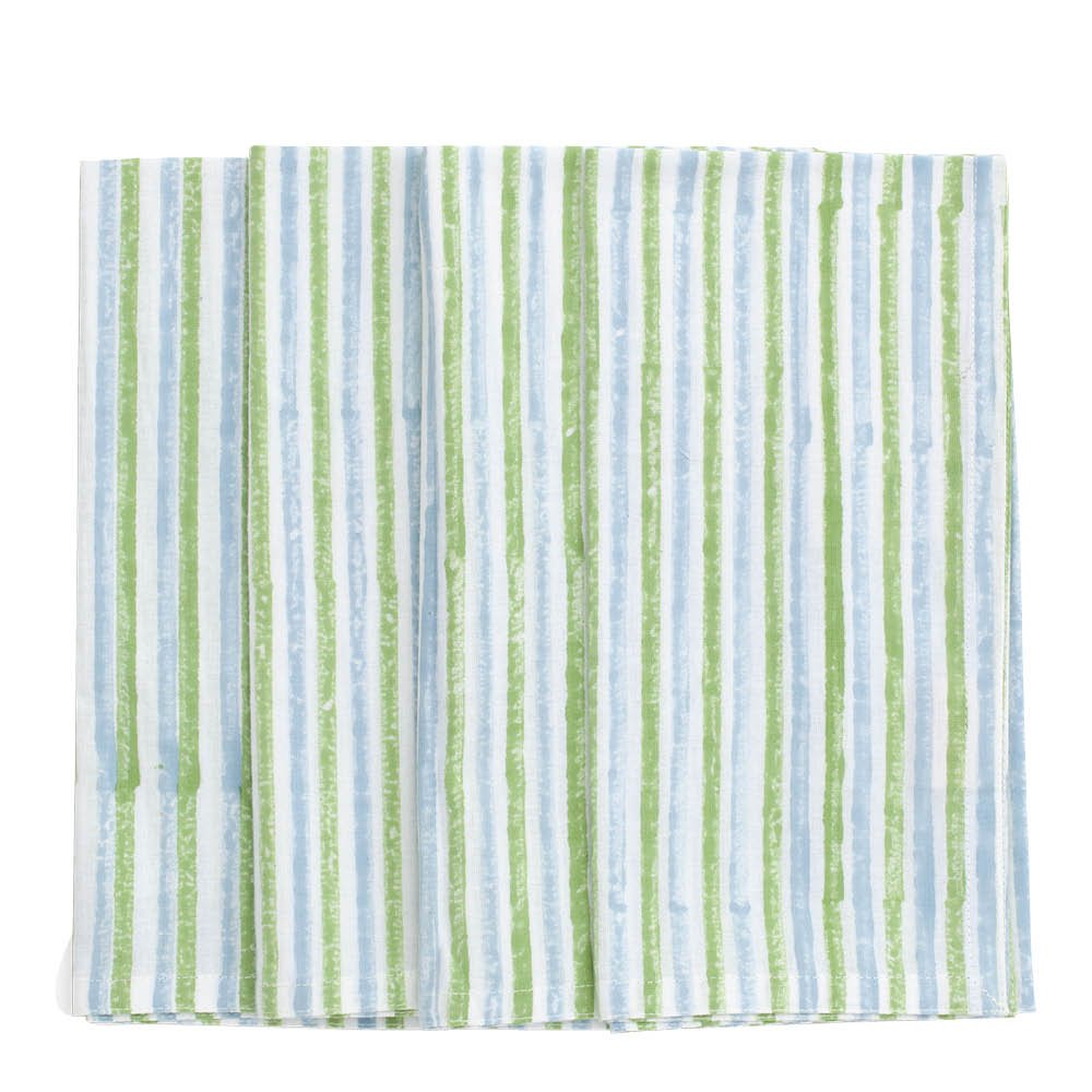 Stripe Lautasliina 50x50 cm 4 kpl Vihreä/Sininen