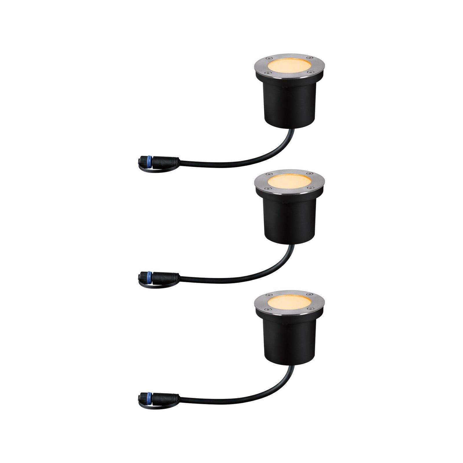 Plug & Shine 3 LED Maahanupotettava Spotti Floor Insect-friendly IP67 Anthracite Bodeneinbauleuchte Basisset Paulmann