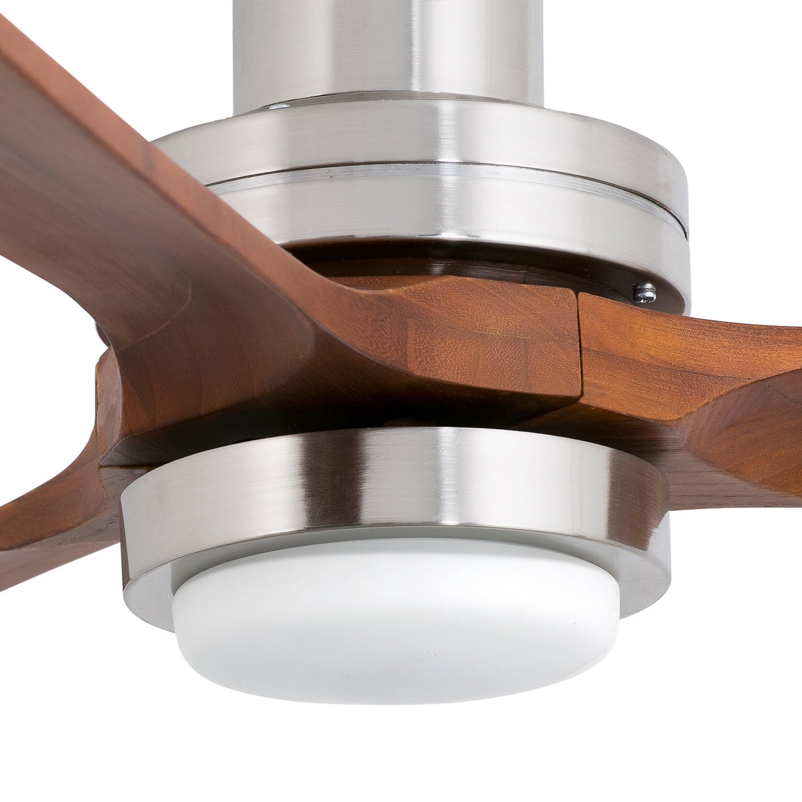 Lantau L -LED-kattotuuletin halkaisija 132 cm nikkeli/tumma mänty Lantau L LED FARO BARCELONA
