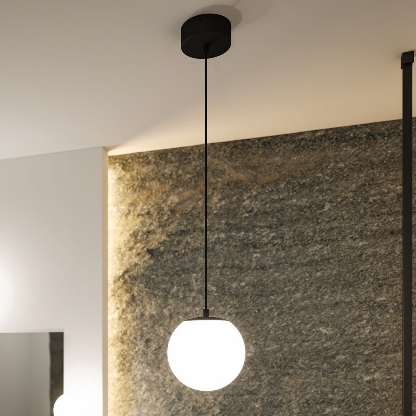 Gove LED-riippuvalaisin IP44 mattamusta/satiini