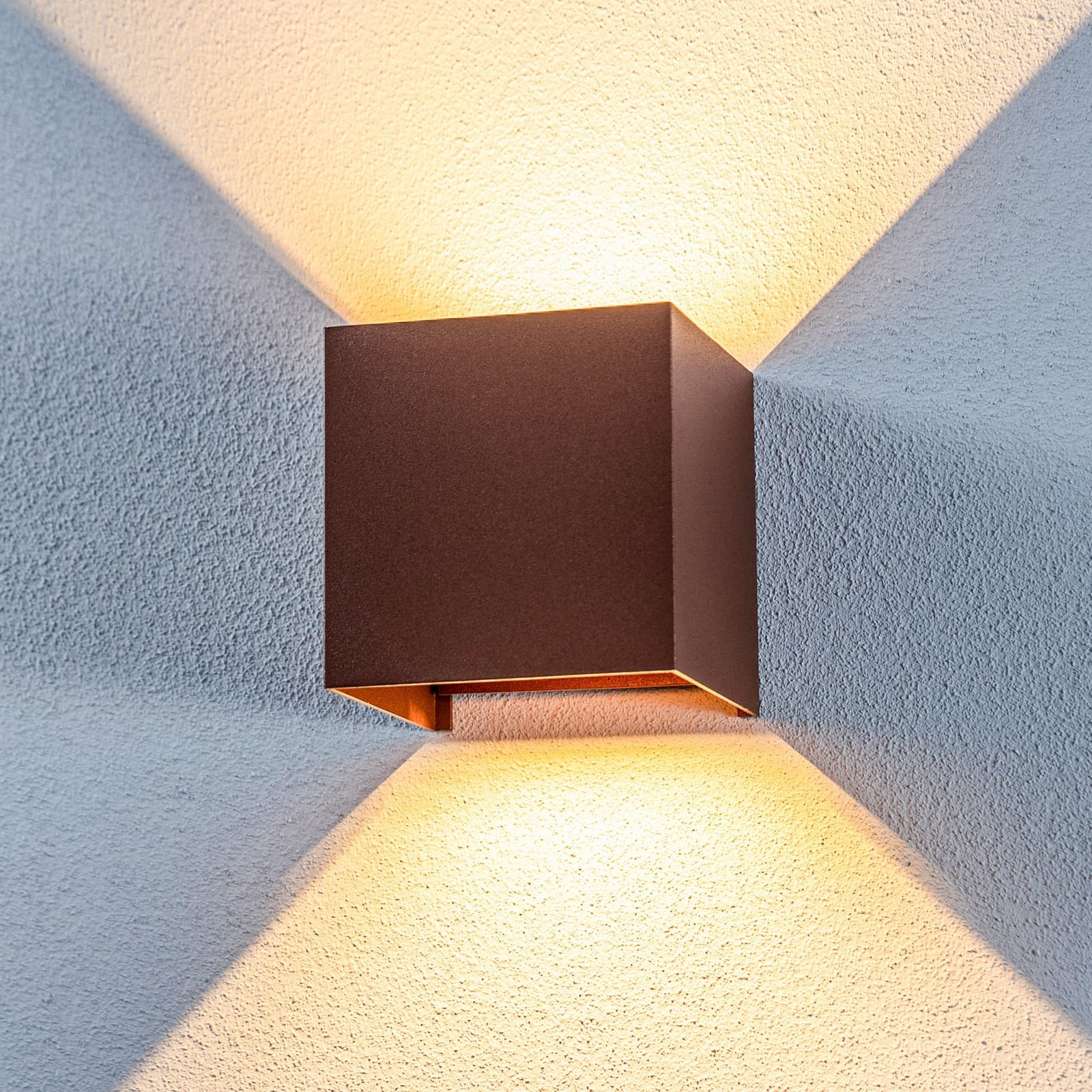 Nivar Square LED-ulkoseinävalaisin ruosteenruskea – Lindby