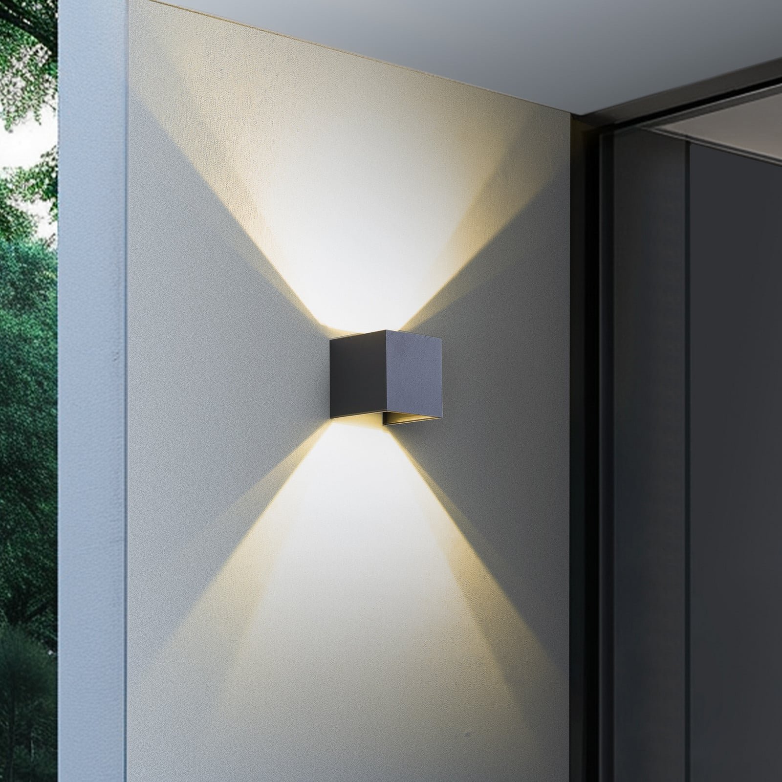 Dara Square LED Smart Ulkona Seinävalaisin Harmaa