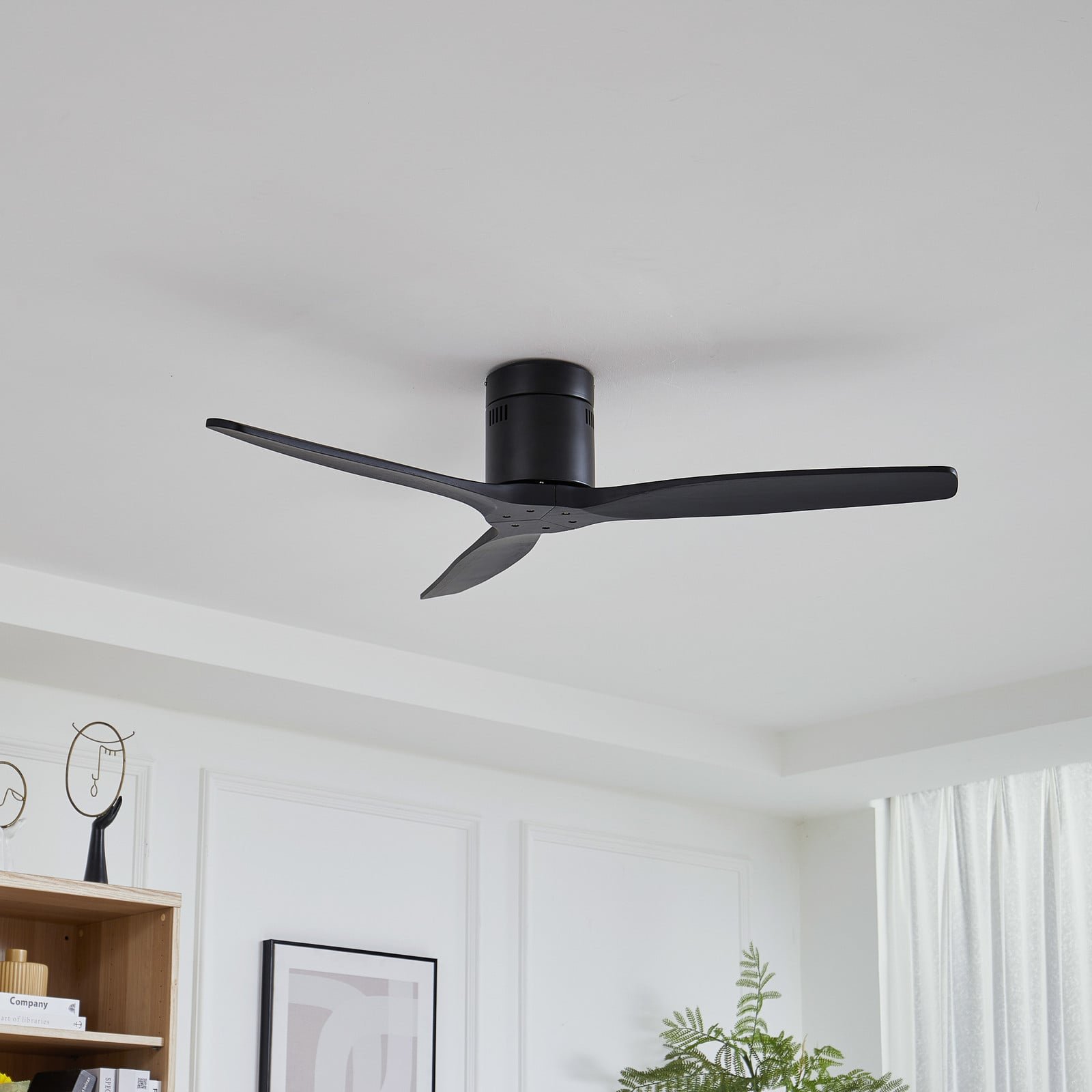 Lucande kattotuuletin Vindur musta DC hiljainen 132 cm