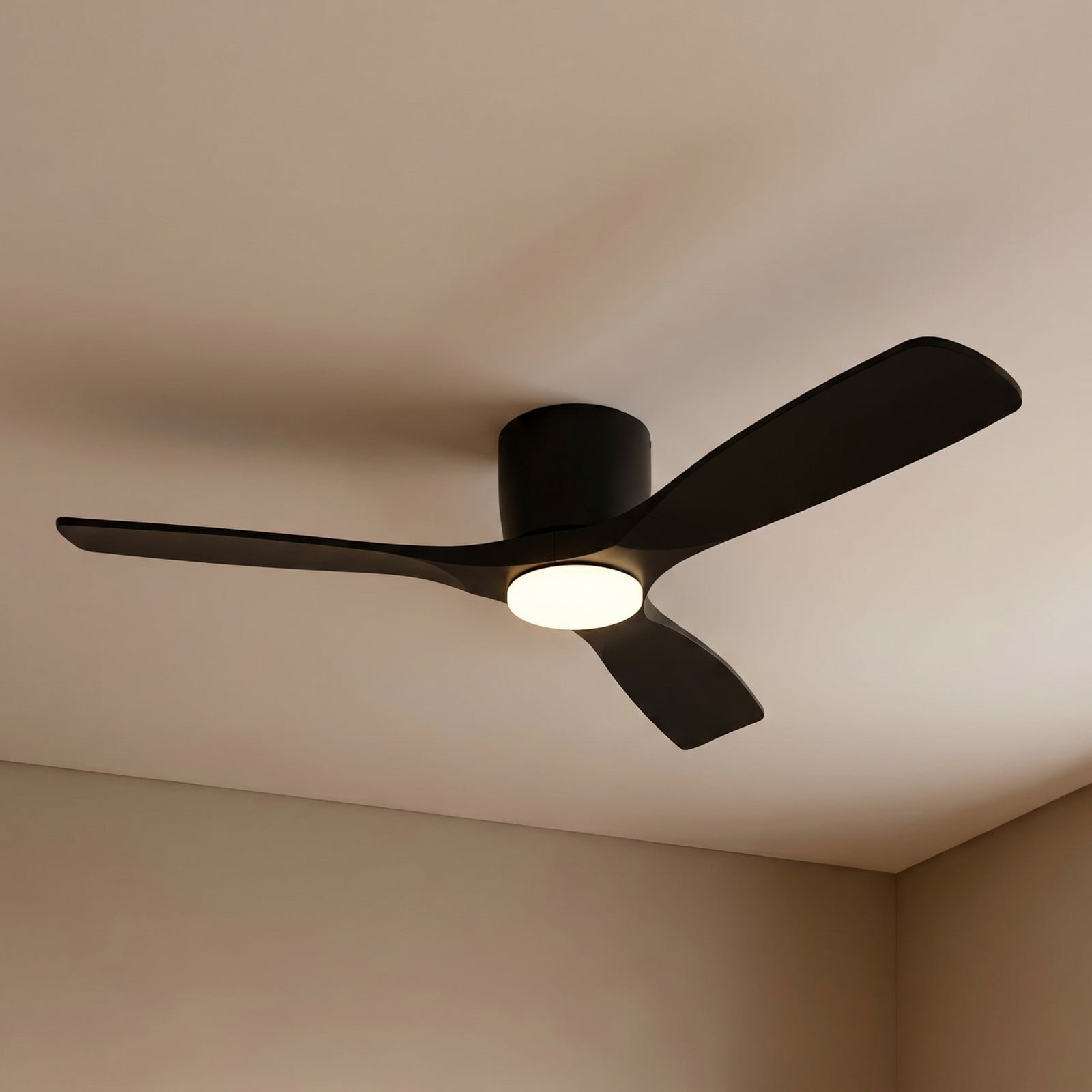 Lucande Smart LED-kattotuuletin Moneno musta DC Tuya