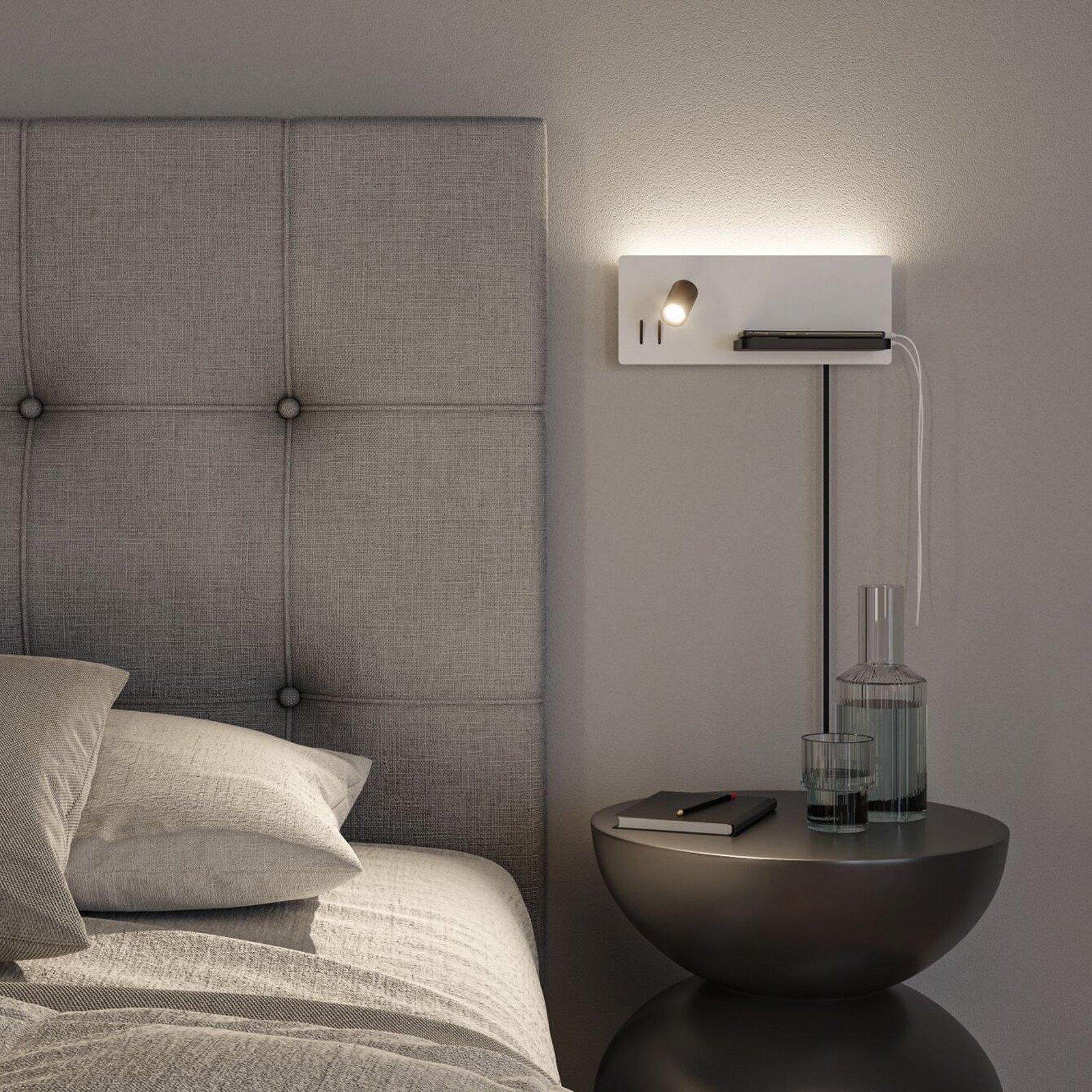 LED-seinävalaisin Serra musta 2700 K oikea