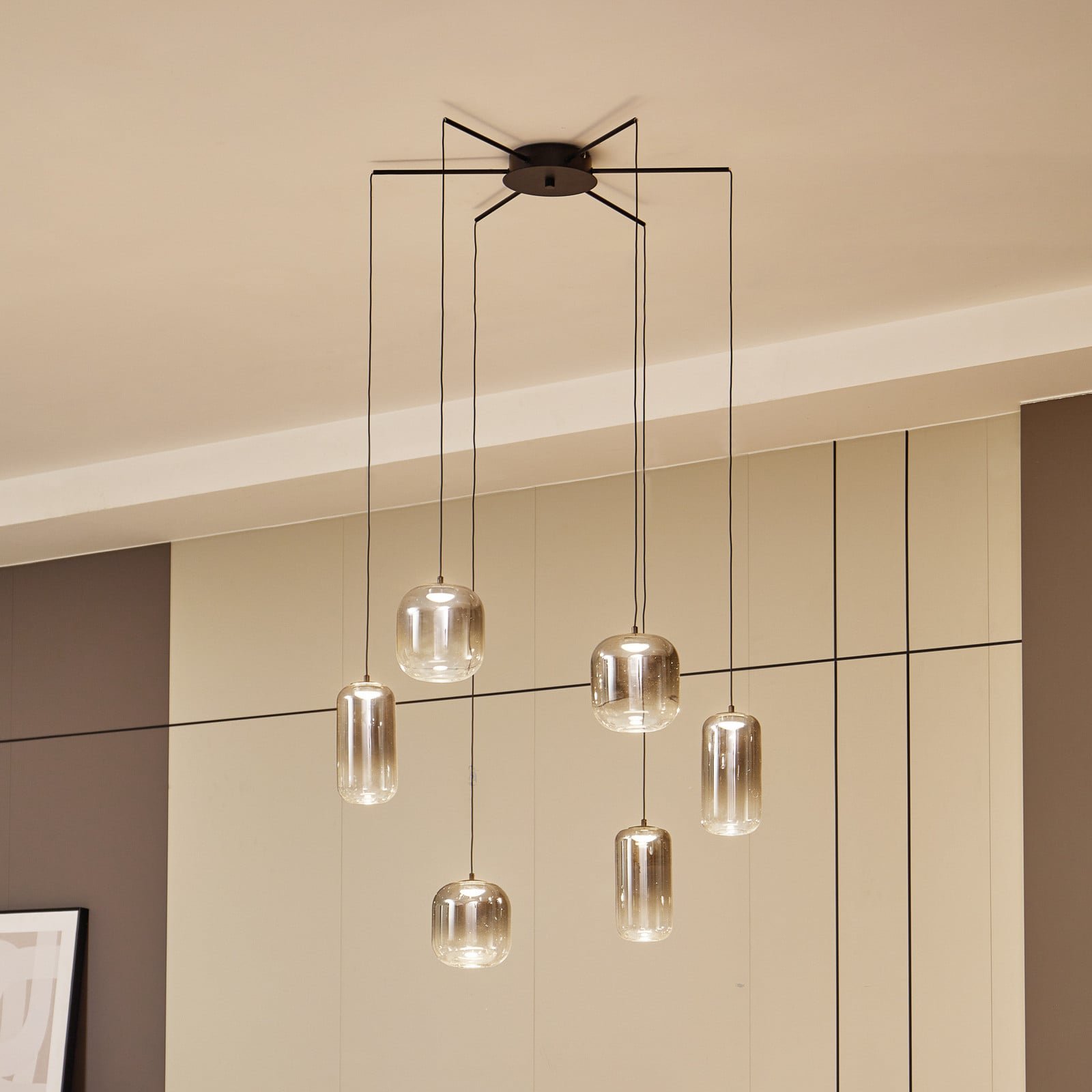 Avelina 6 LED Riippuvalaisin Savu Harmaa