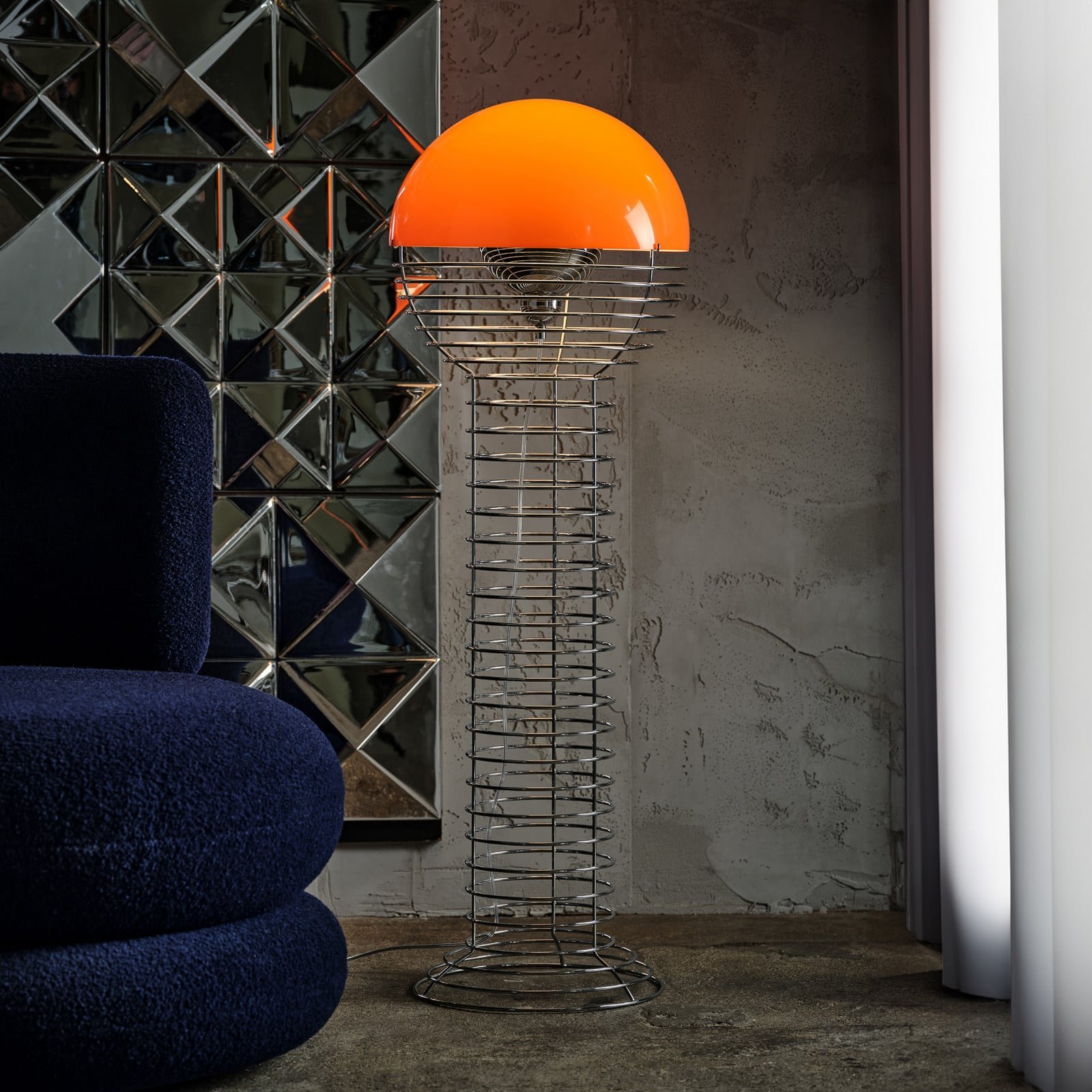 Wire Lattiavalaisin Chrome/Orange