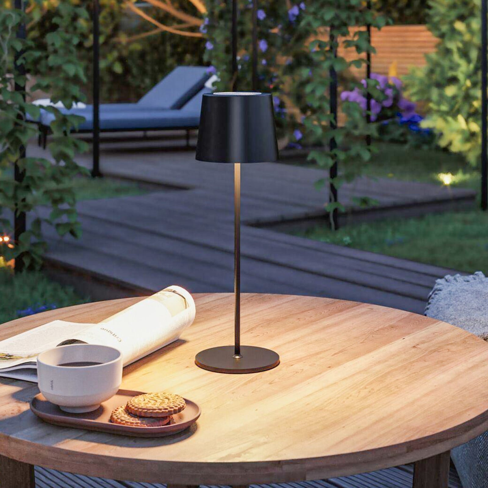 Gilo Portable pöytävalaisin IP44 mattamusta