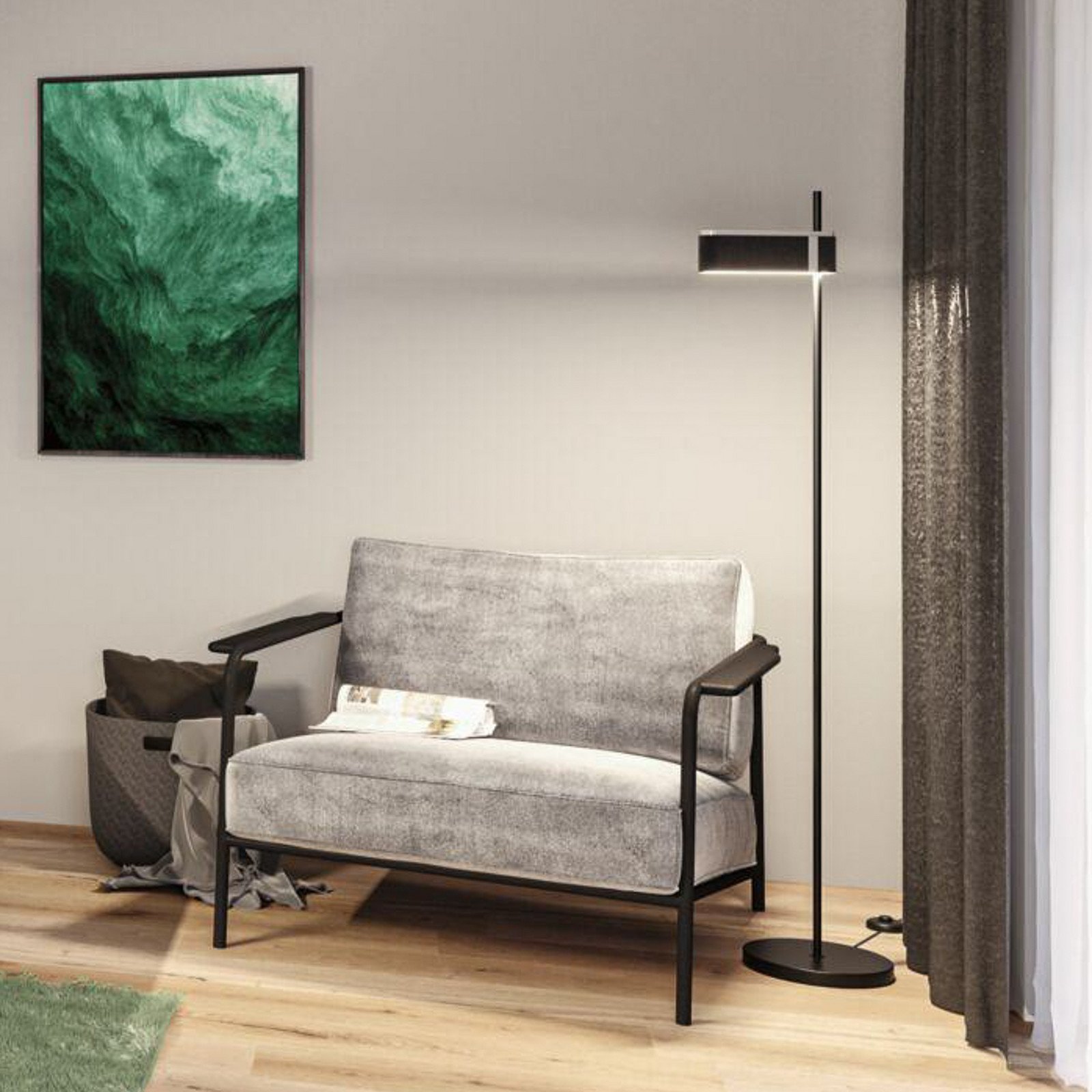 Jagun LED Lattiavalaisin 3-Step-Dim Antrasiitti