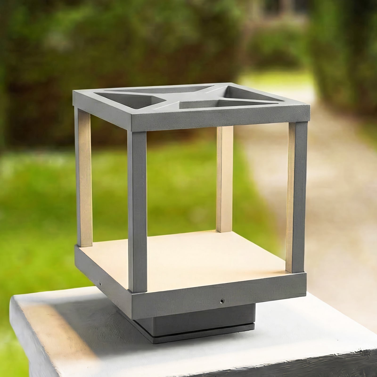 Lealan LED-pollarivalaisin 23 cm IP54 harmaa metalli