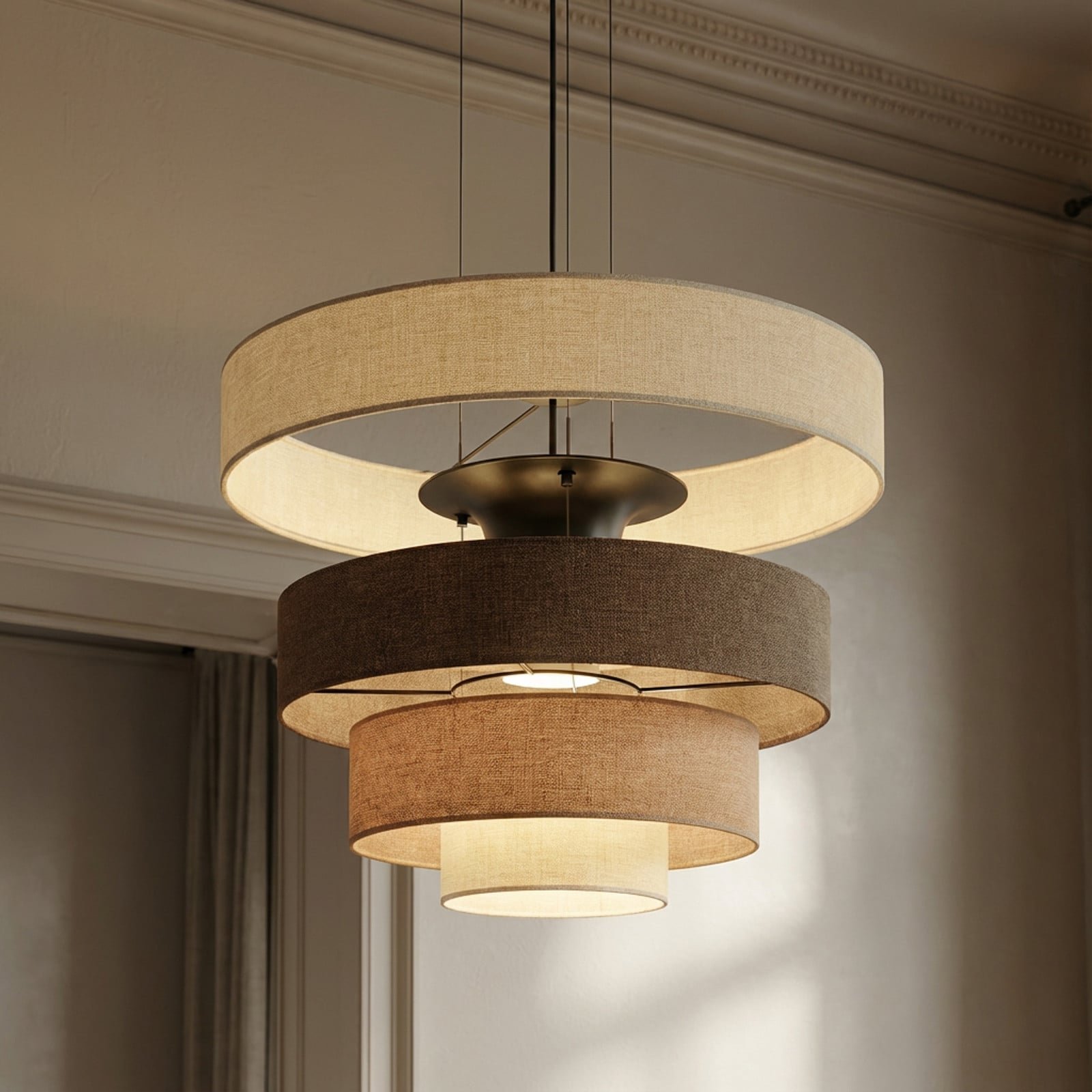 Peldano LED-riippuvalaisin ruskea/beige Ø 50 cm himmennettävä