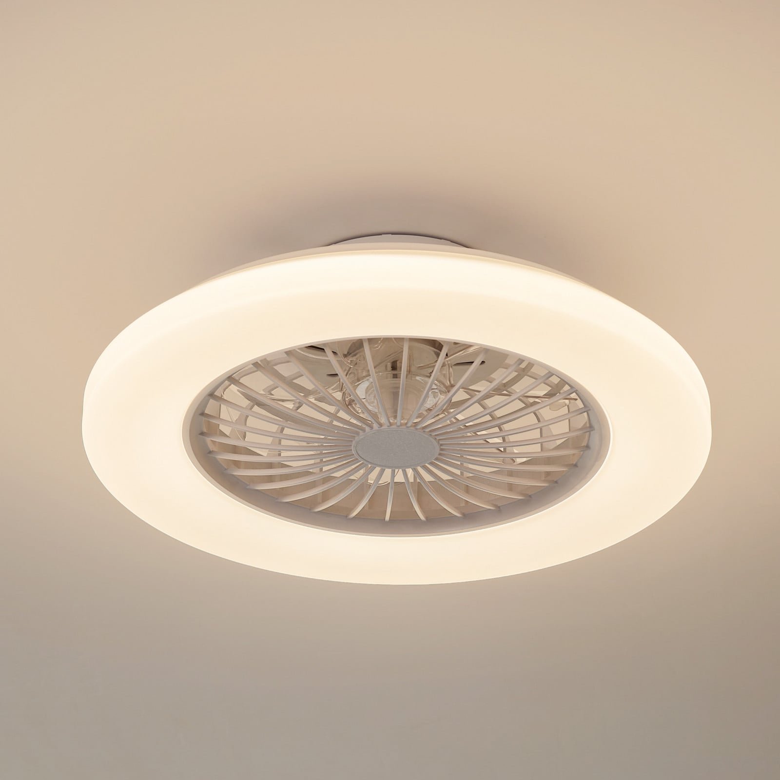 Vedin LED-kattotuuletin Ø 49 cm valkoinen CCT