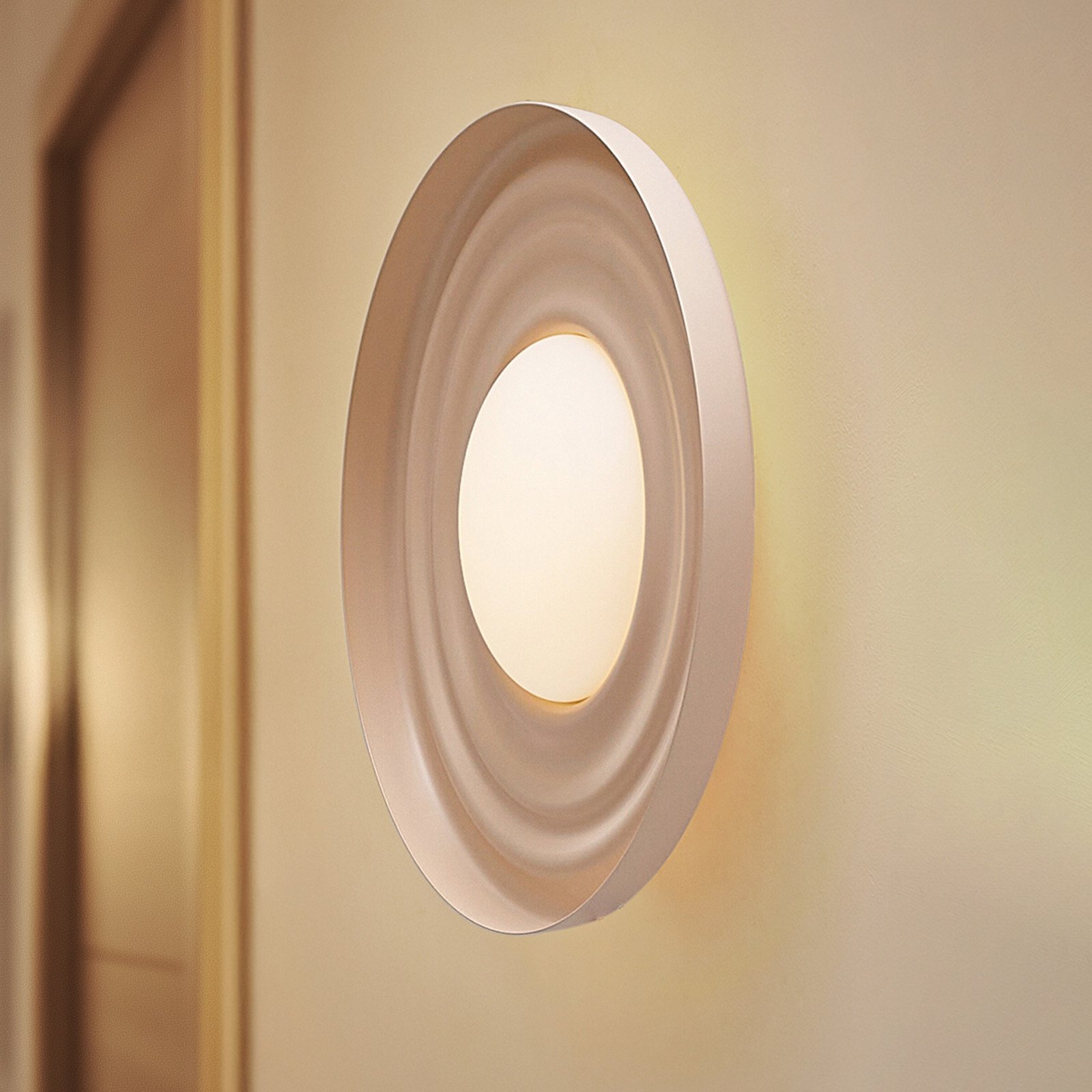 Waves LED-seinävalaisin beige Ø 43 cm metalli
