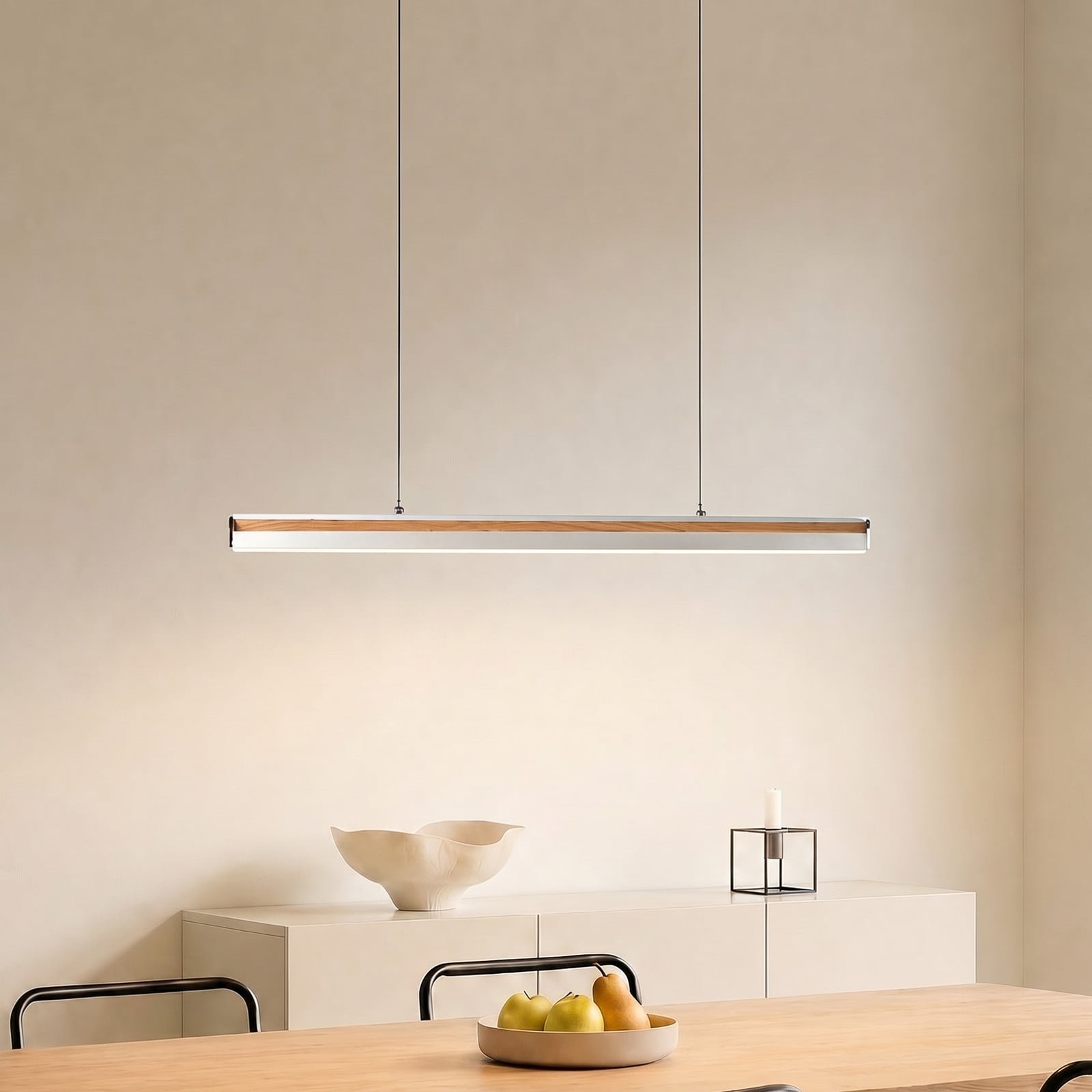 Lutana LED-riippuvalaisin 101 cm ruusukulta/puu