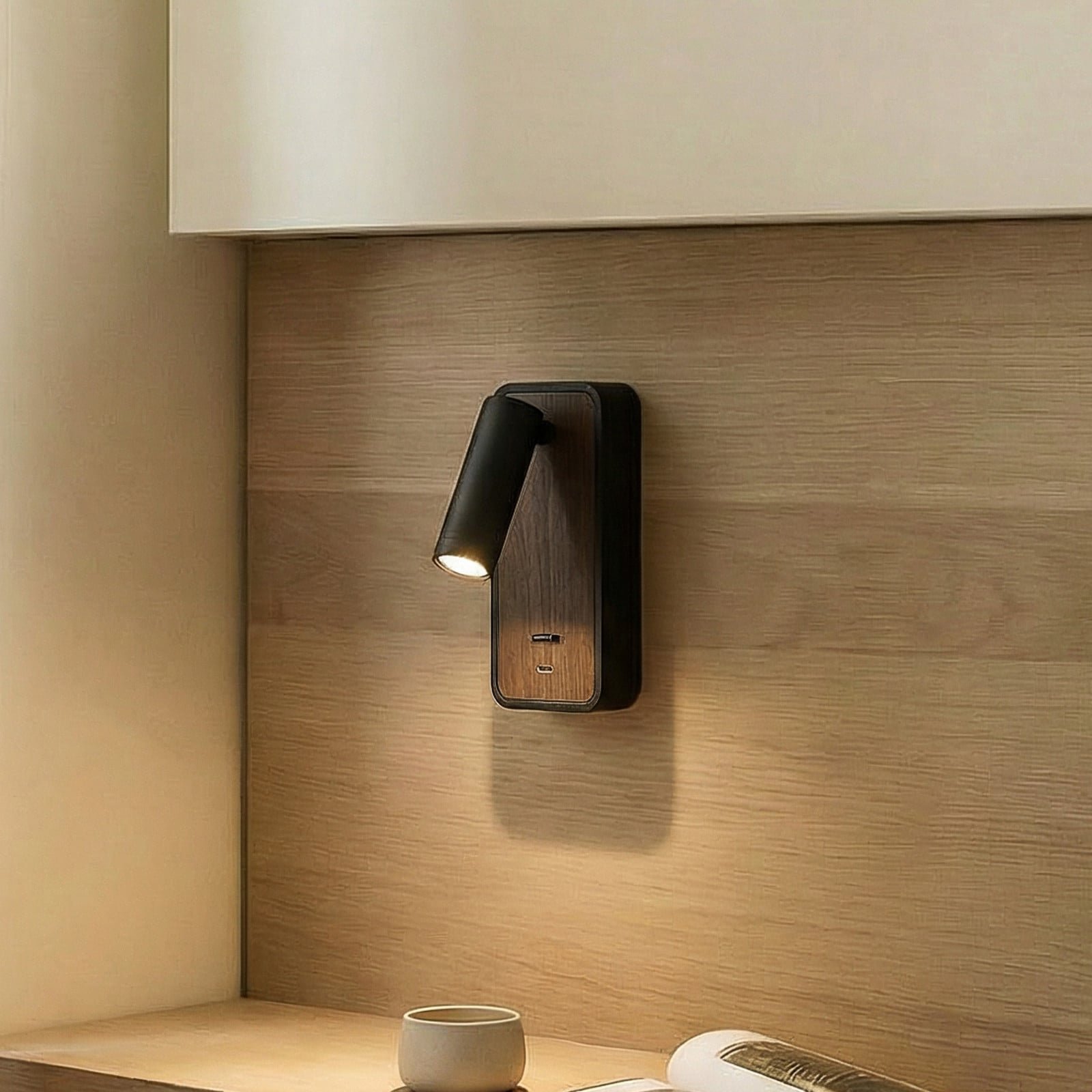 Tallis LED-seinävalaisin musta USB-C liikkuva