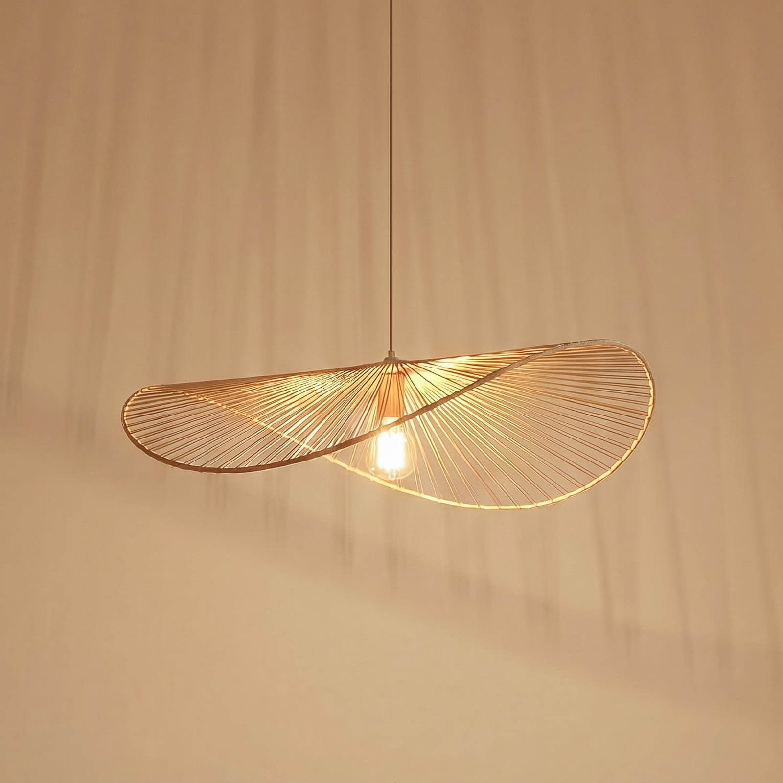 Valdorin riippuvalaisin pituus 75 cm beige paperi